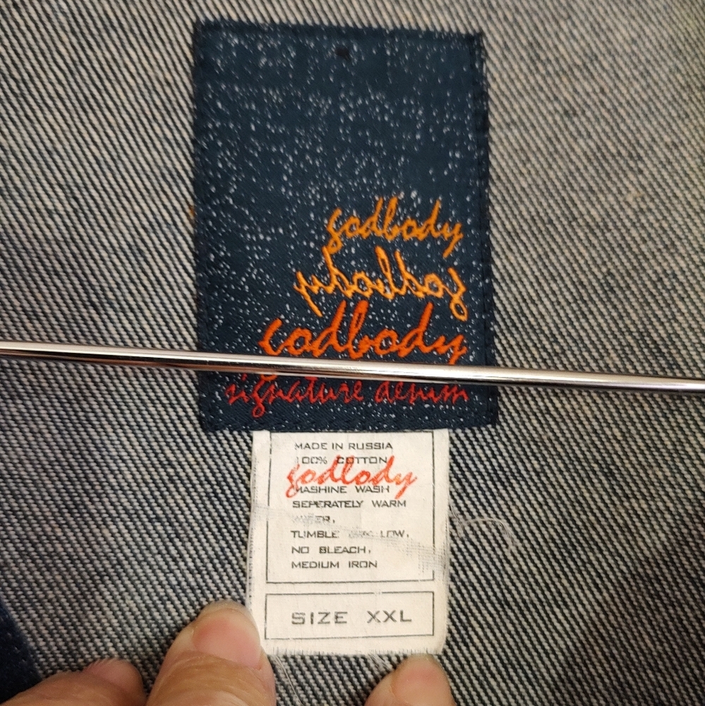 Godbody Men's Blue Denim Jacket - Picture 2 of 8